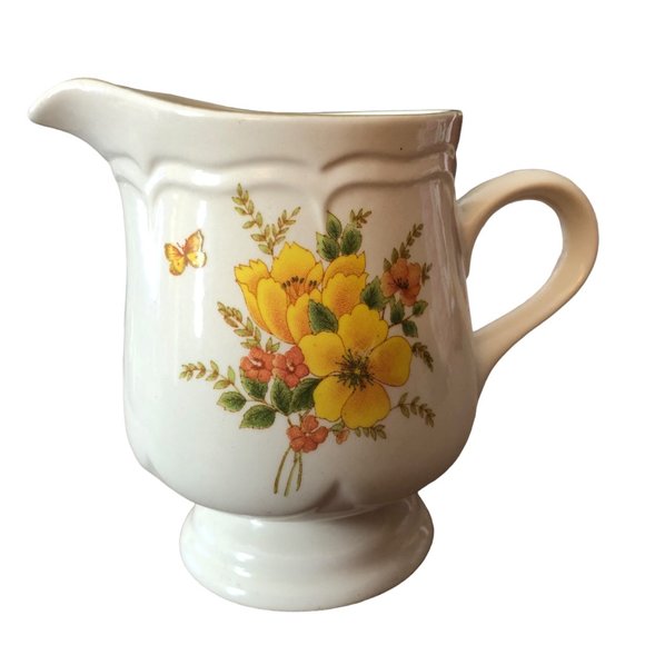 Sangostone Other - SANGOSTONE Vtg Creamer "Butter Fly" 3411 Floral Flowers Spring Mint Korea